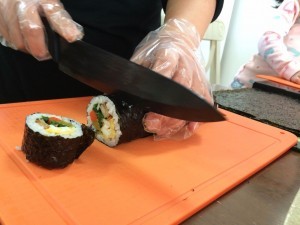 slice kimbap